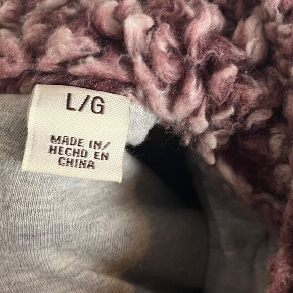 Weatherproof Women's L 1/4 Zip Teddy Fleece Pullover Maroon Mauve‎ Cozy Winter - Picture 7 of 8